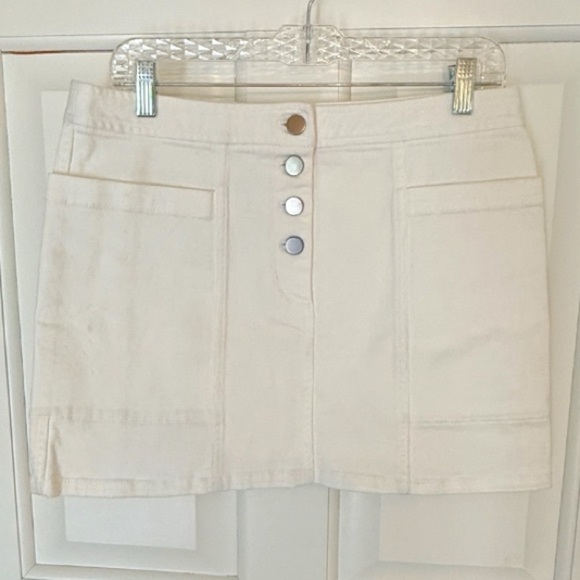 Theory Addison White Denim Mini Skirt 45500 - Picture 1 of 9